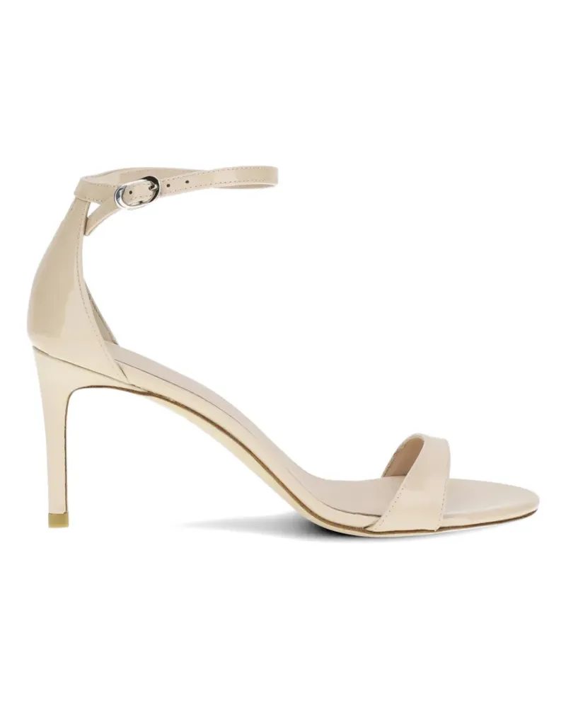 Stuart Weitzman Nudist II patent leather sandals - Nude Nude