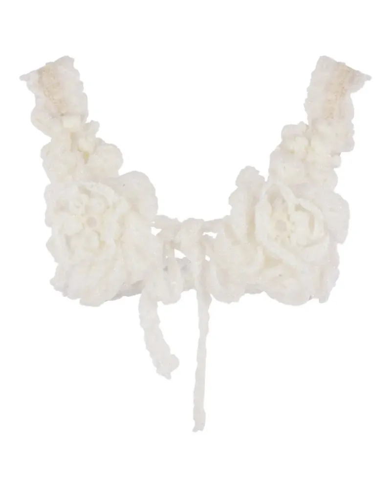 Comme des Garçons floral-detail crop top - Weiß Weiß