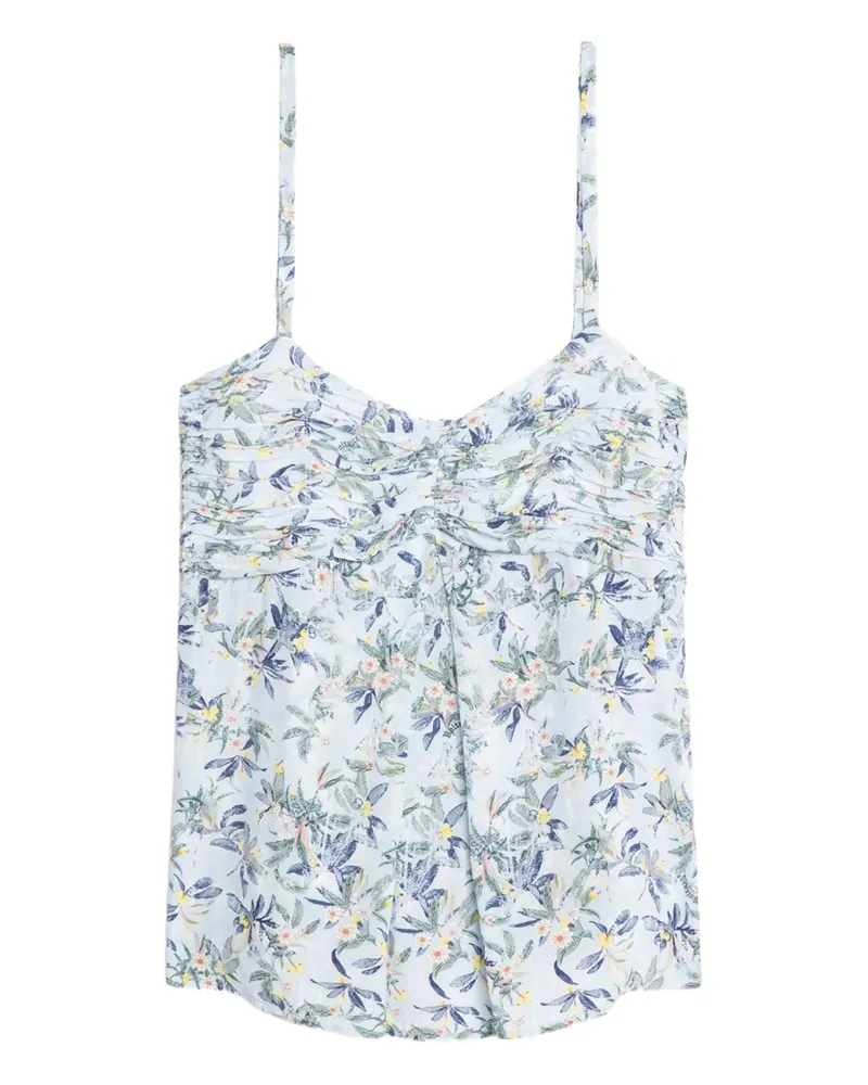 Zadig & Voltaire Gesmoktes Cippie Oberteil mit Blumen-Print - Blau Blau