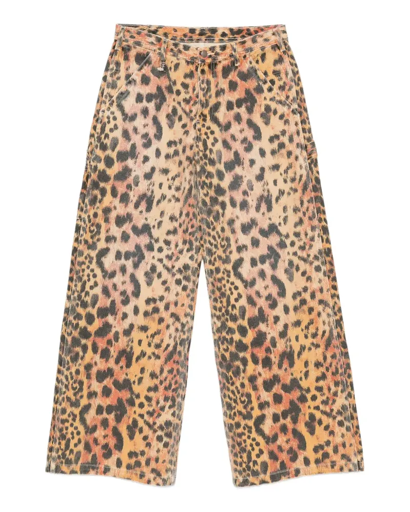 R13 Weite Hose mit Leopardenprint - Nude Nude