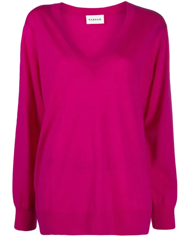 P.A.R.O.S.H. P.A.R.O H. Pullover mit V-Ausschnitt - Rosa Rosa