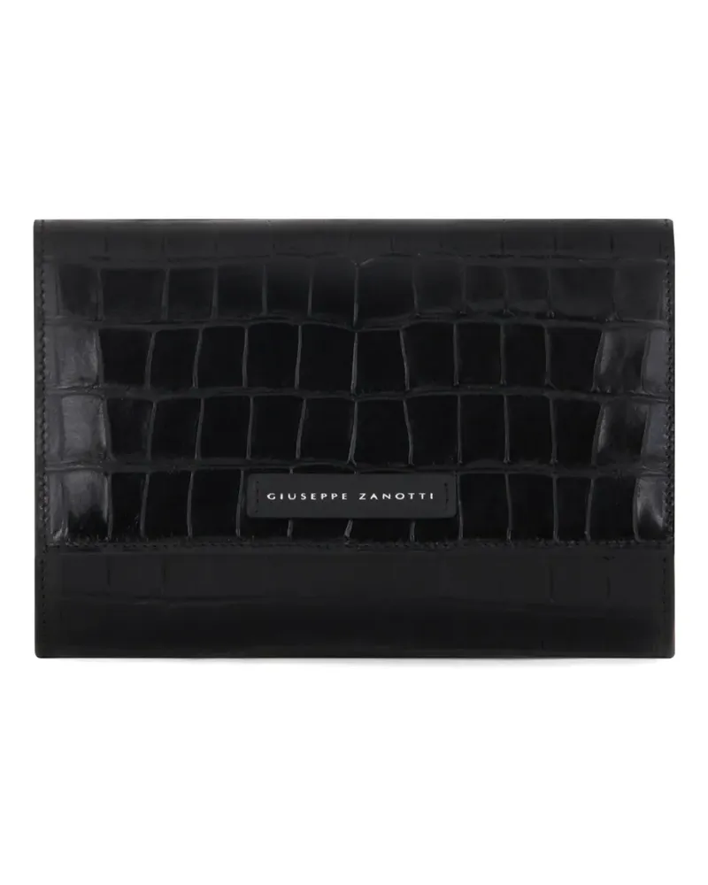 Giuseppe Zanotti Clutch mit Kroko-Effekt - Schwarz Schwarz