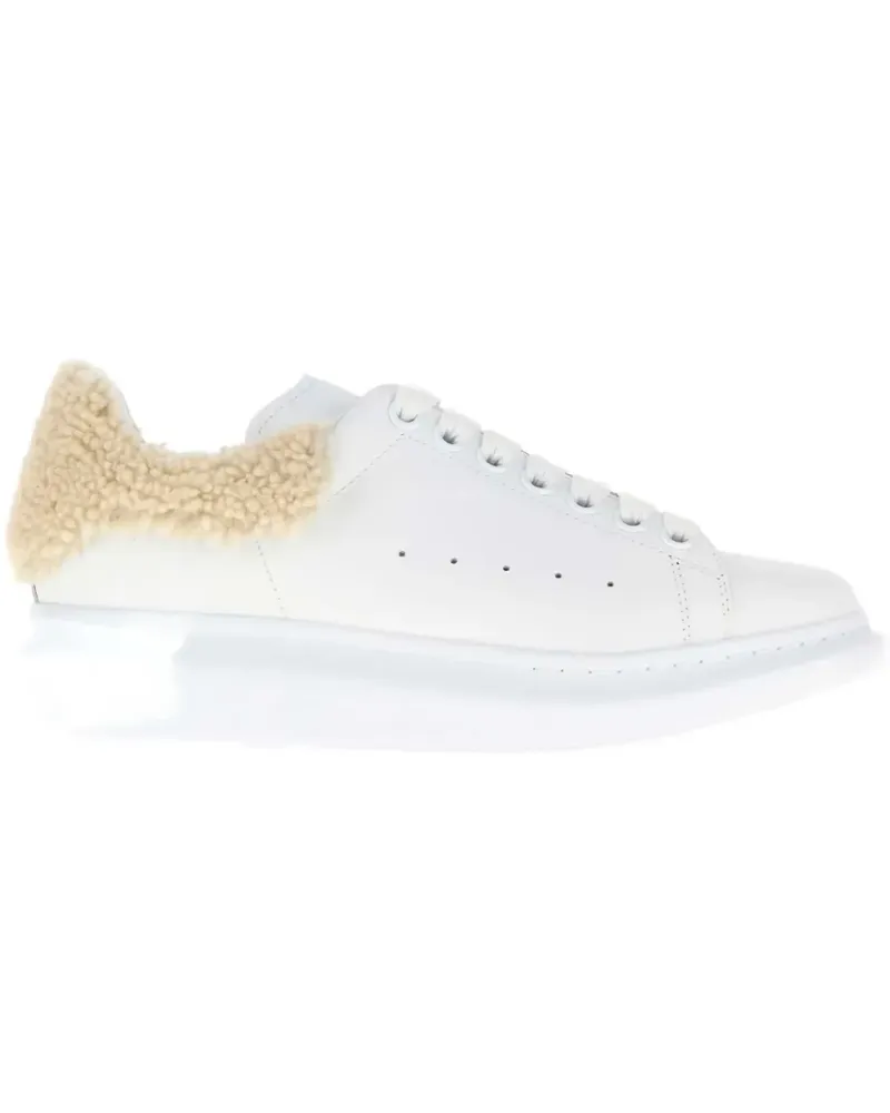 Alexander McQueen leather shearling sneakers - Weiß Weiß