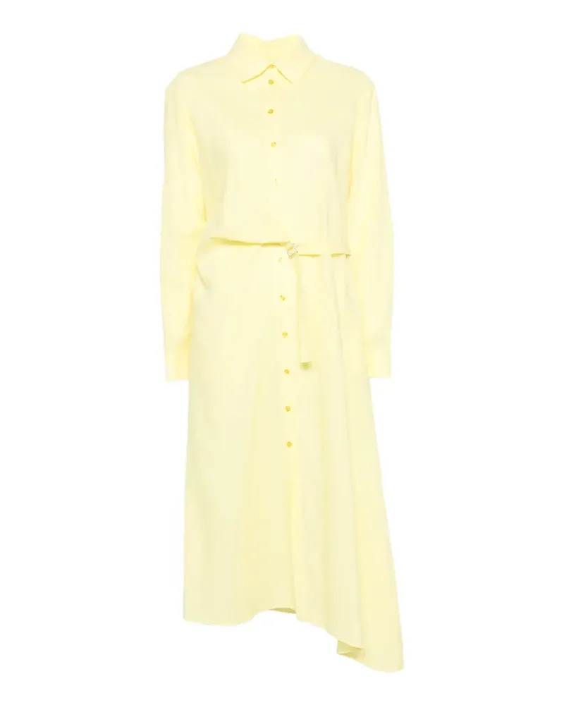 Manuel Ritz buttoned asymmetric midi dress - Gelb Gelb