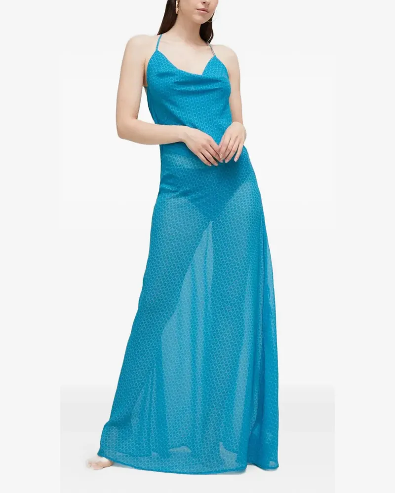 Trussardi criss-cross maxi dress - Blau Blau