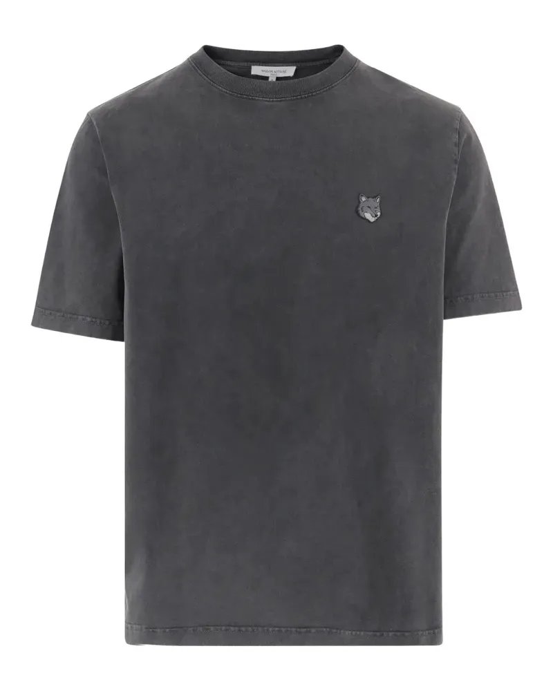 Kitsuné T-Shirt mit Fuchs-Patch - Grau Grau