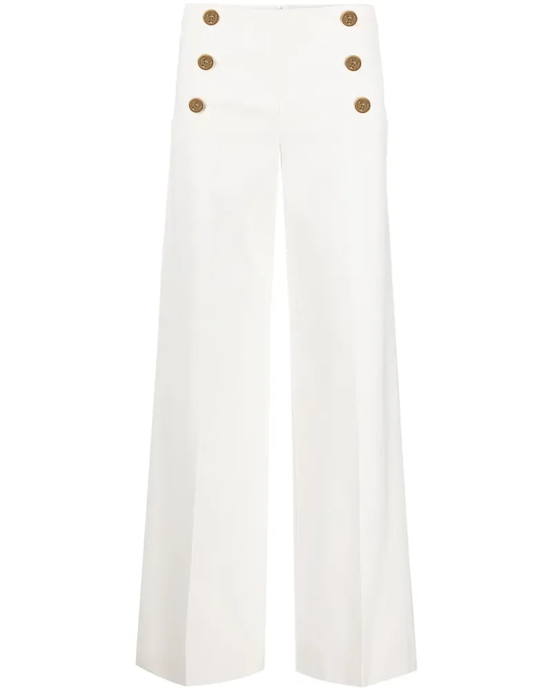 RED Valentino Palazzohose mit geprägten Knöpfen - Weiß Weiß
