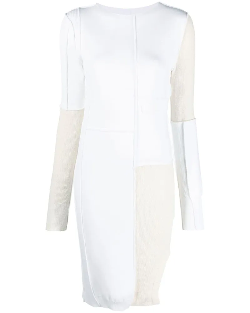 Maison Margiela Midikleid in Colour-Block-Optik - Weiß Weiß