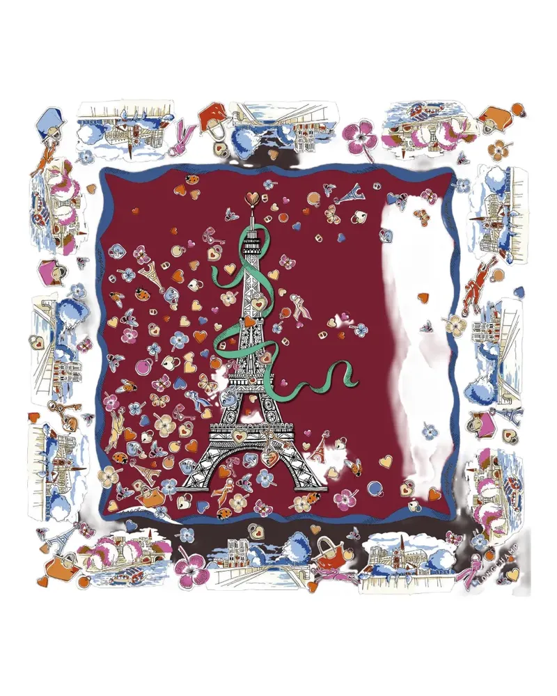 Longchamp Tour Enchantée Seidenschal 50cm - Rot Rot