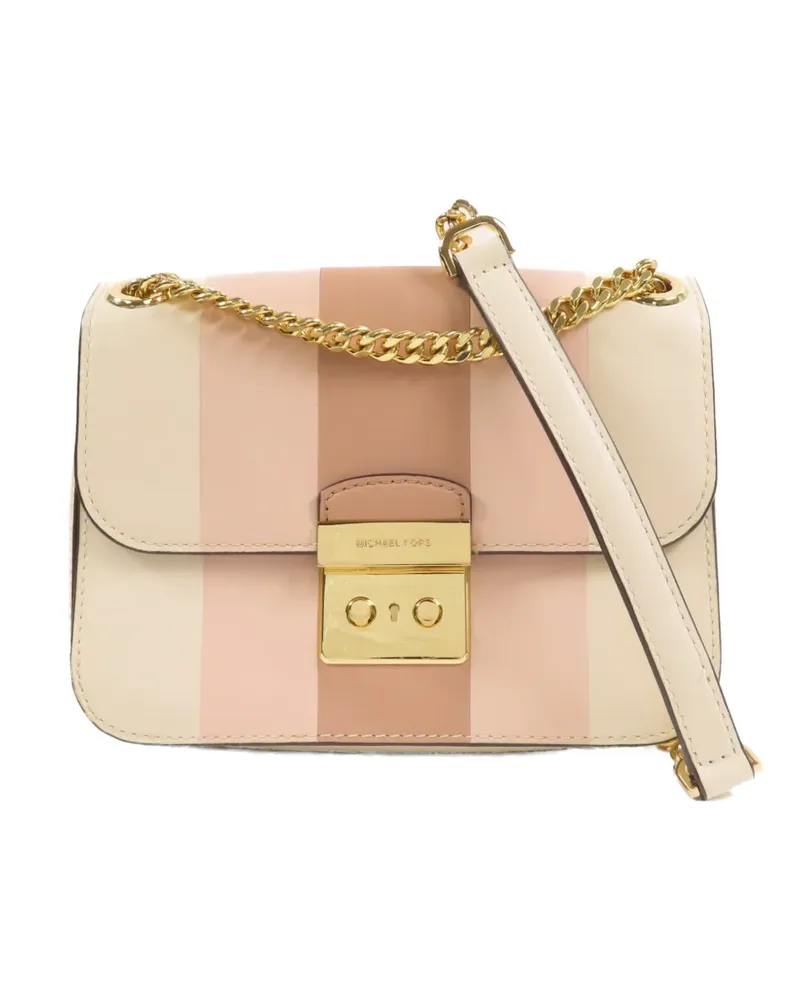 Michael Kors striped chain-strap shoulder bag - Nude Nude