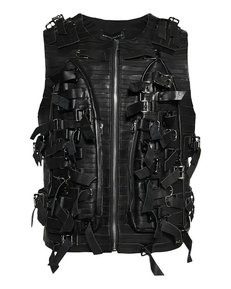 WHO DECIDES WAR Weste mit Schnallendetail - Schwarz Schwarz