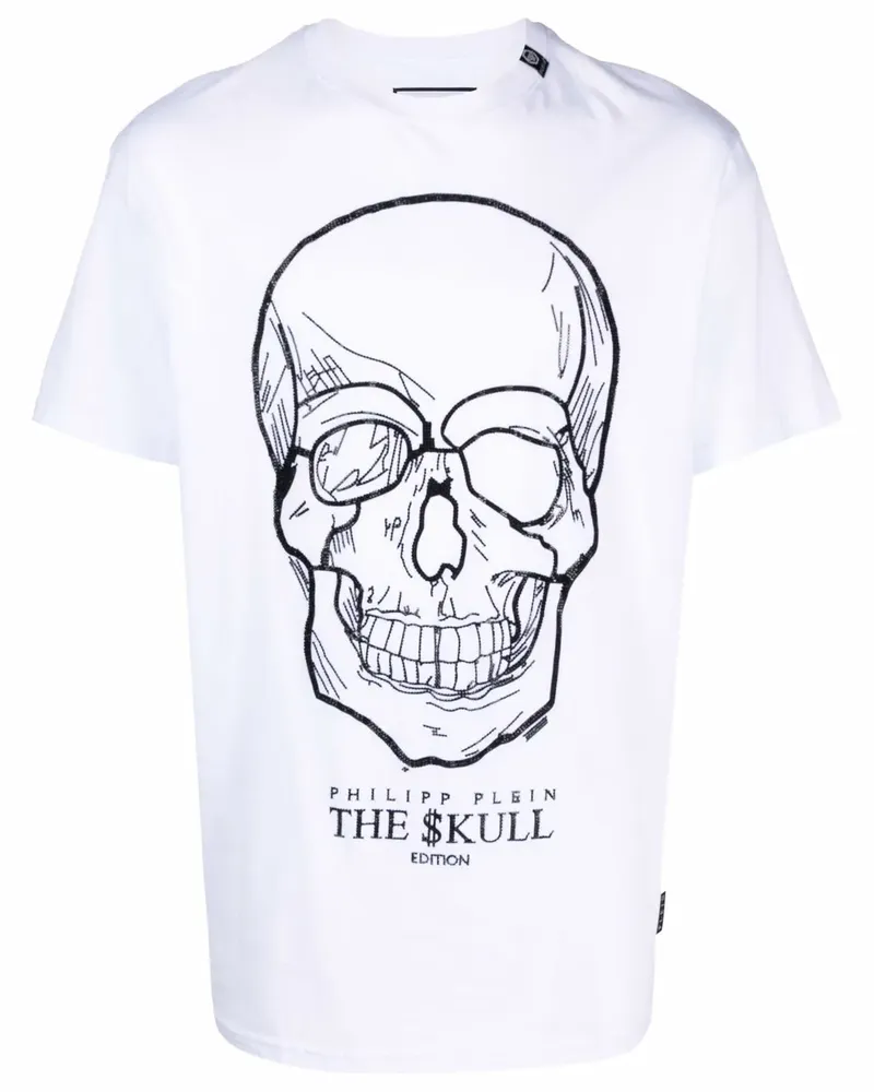 Philipp Plein T-Shirt mit Totenkopf-Print - Weiß Weiß