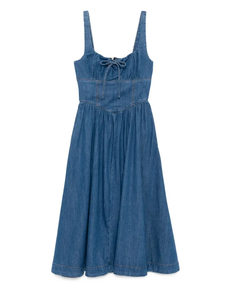 Reformation Balia Midikleid - Blau Blau