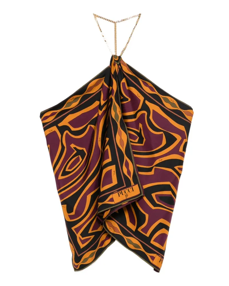 Emilio Pucci Neckholder-Top mit Zierkette - Nude Nude