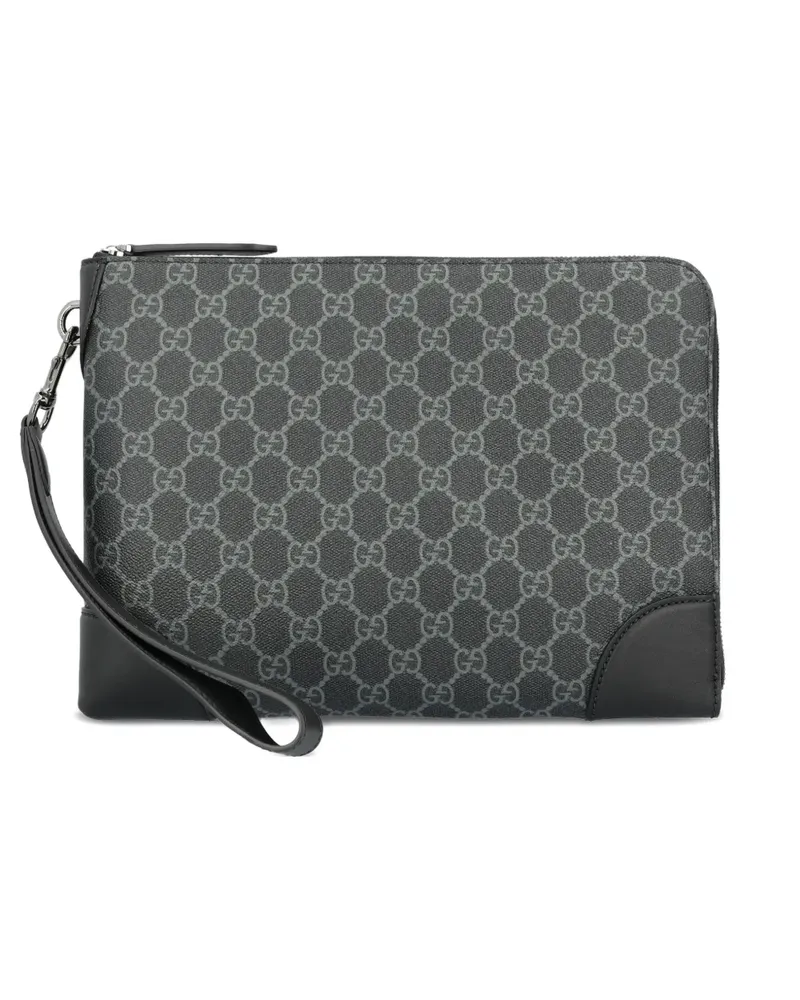 Gucci Clutch mit GG Emblem - Grau Grau