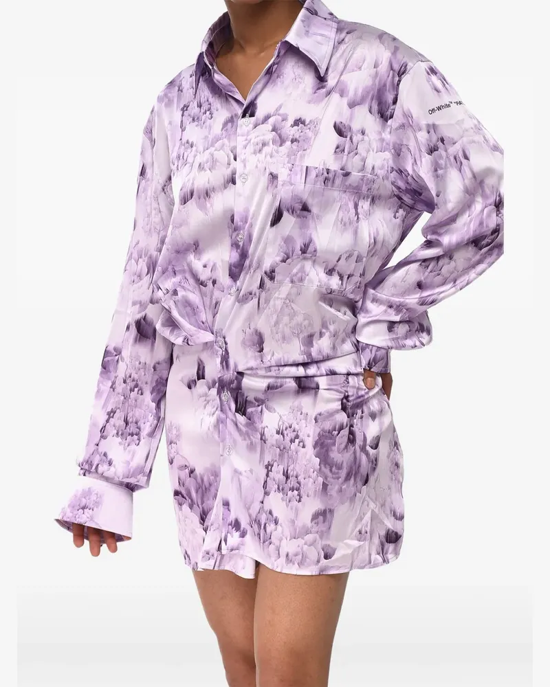 OFF-WHITE floral-print twisted-waist mini dress - Violett Violett
