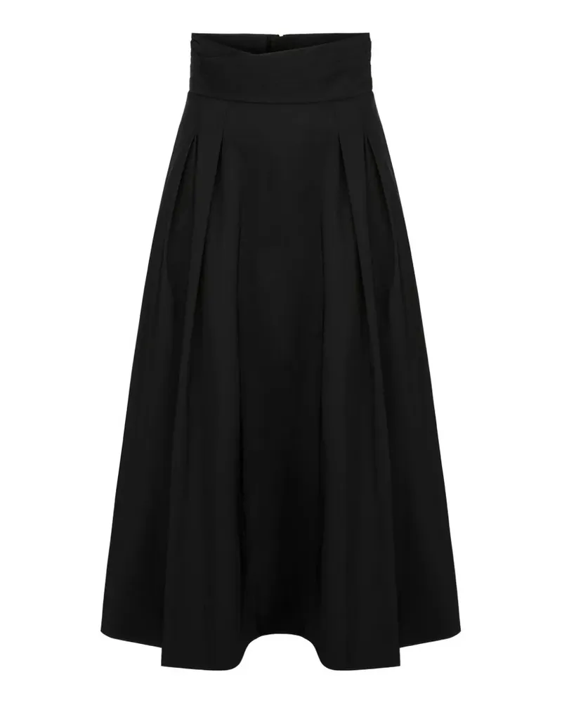 Elisabetta Franchi pleated crossover-waist midi skirt - Schwarz Schwarz