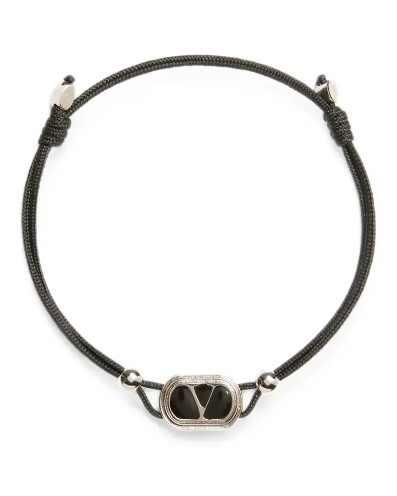 Valentino Garavani Ovalette Armband aus Baumwolle - Schwarz Schwarz