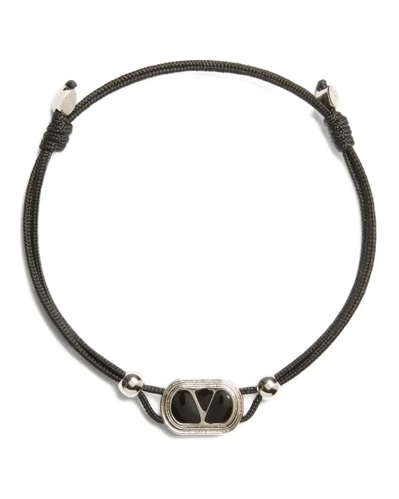 Valentino Garavani Ovales Armband mit V-Logo - Schwarz Schwarz