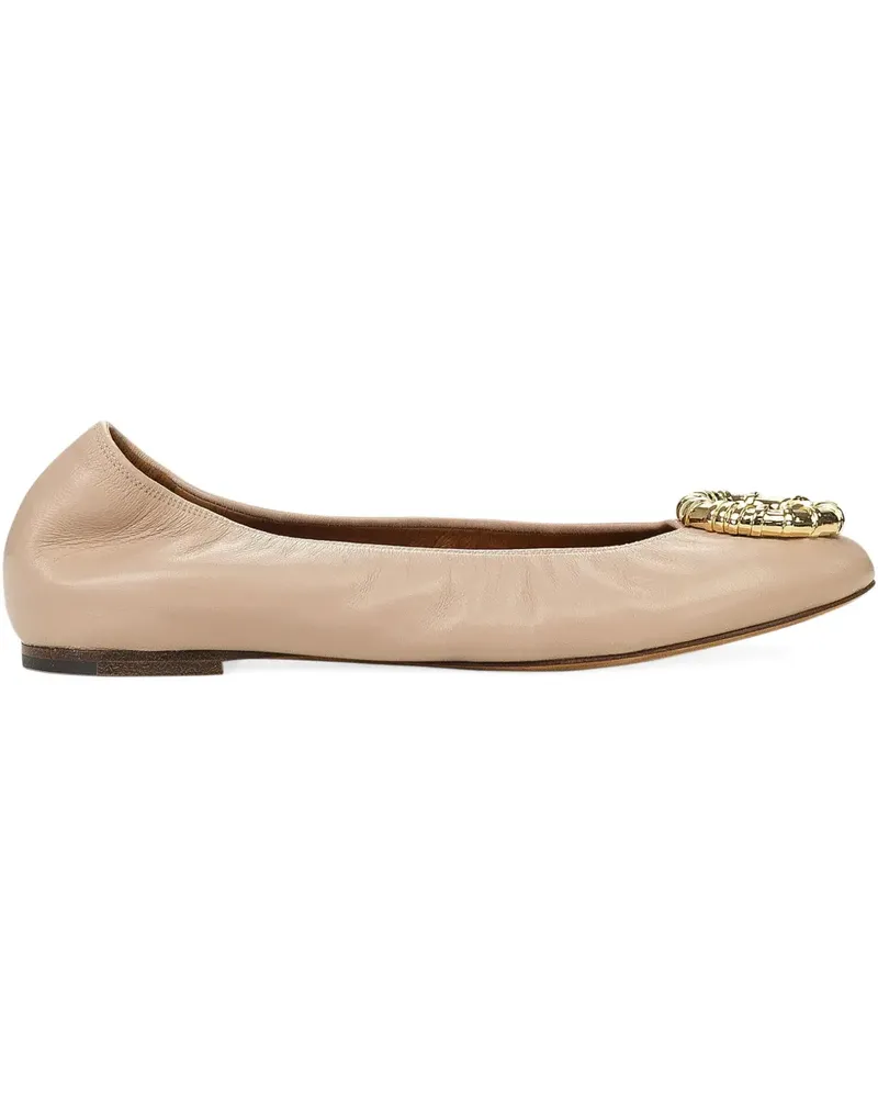 Lanvin Ballerinas mit Ringdetail aus Leder - Nude Nude