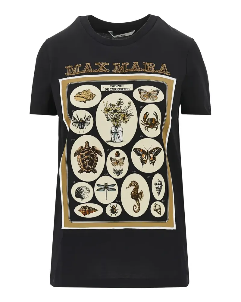 Max Mara Mxmspadino T-Shirt mit grafischem Print - Schwarz Schwarz
