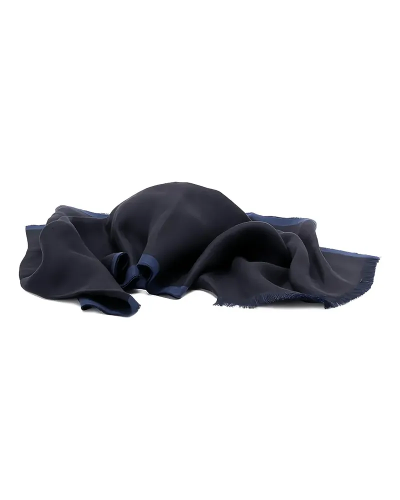 Brunello Cucinelli fringed-edge linen scarf - Blau Blau