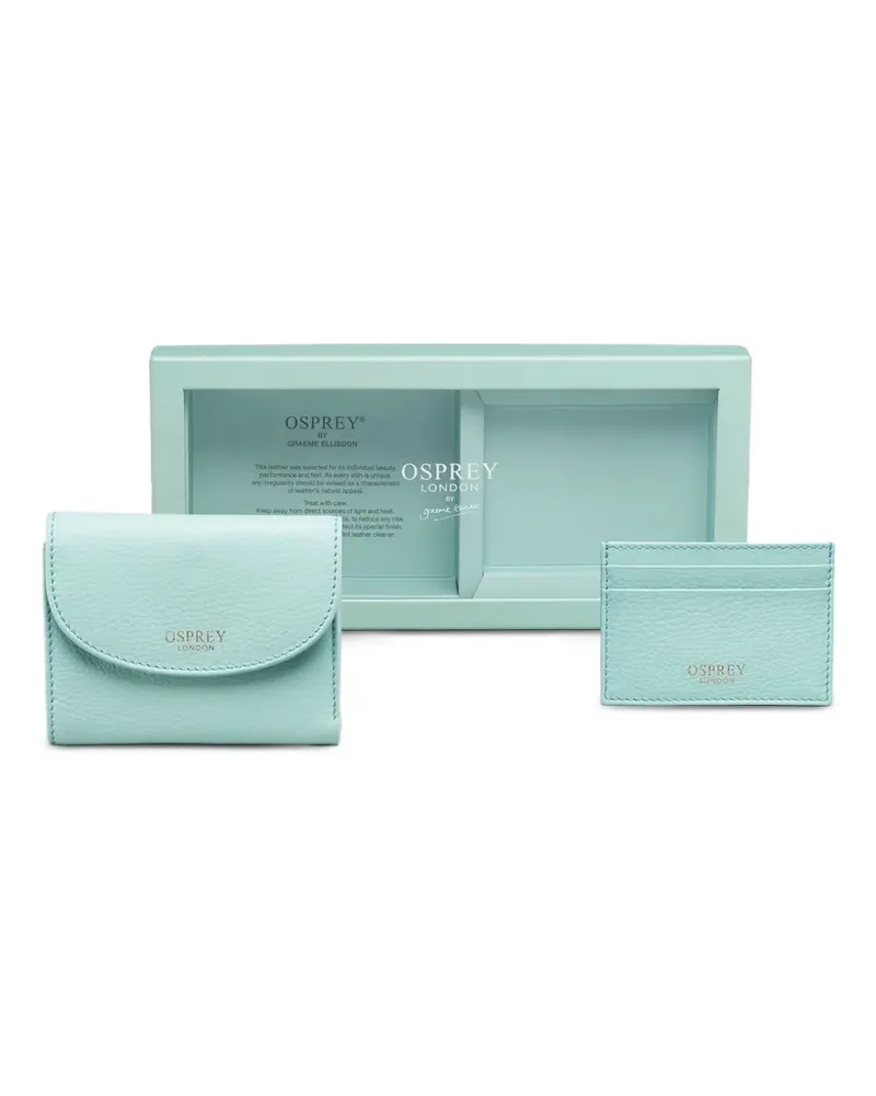 Osprey Tilly pebbled-leather wallet set - Blau Blau