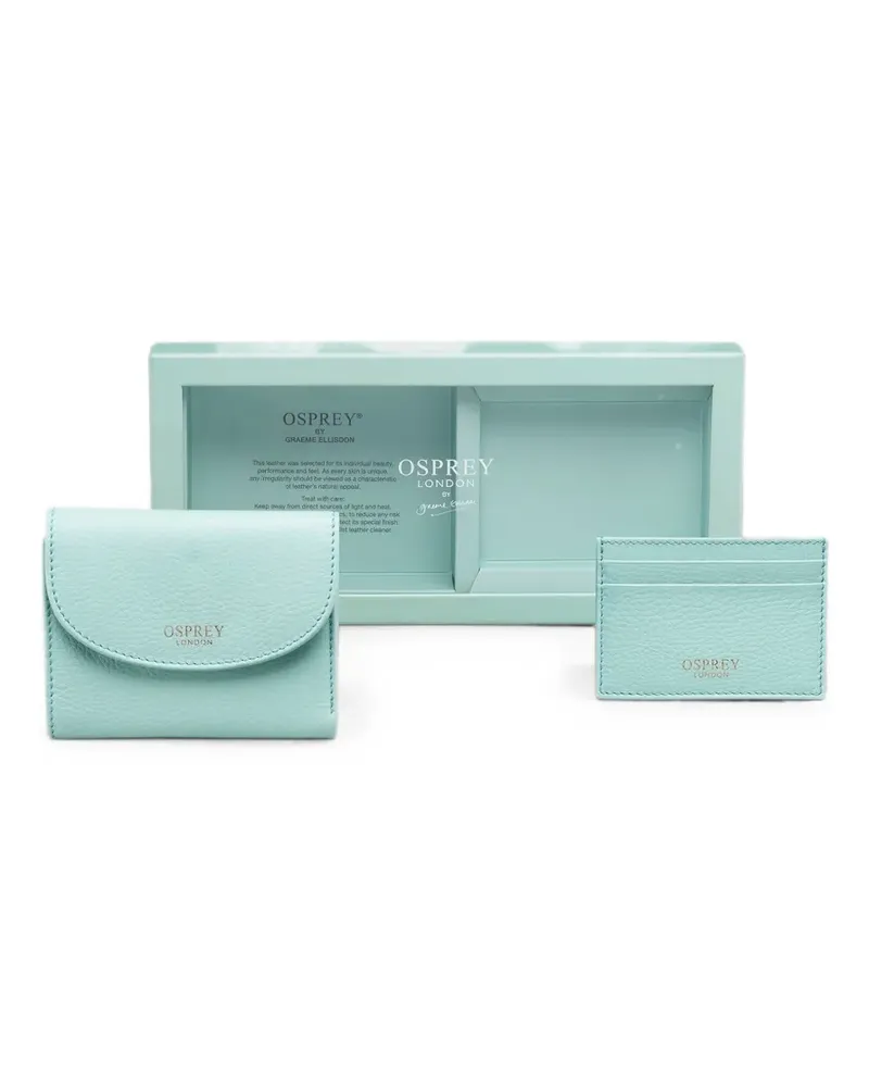 Osprey Tilly pebbled-leather wallet set - Blau Blau