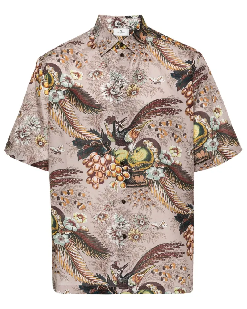 Etro Bowlinghemd mit Blumen-Print - Rosa Rosa