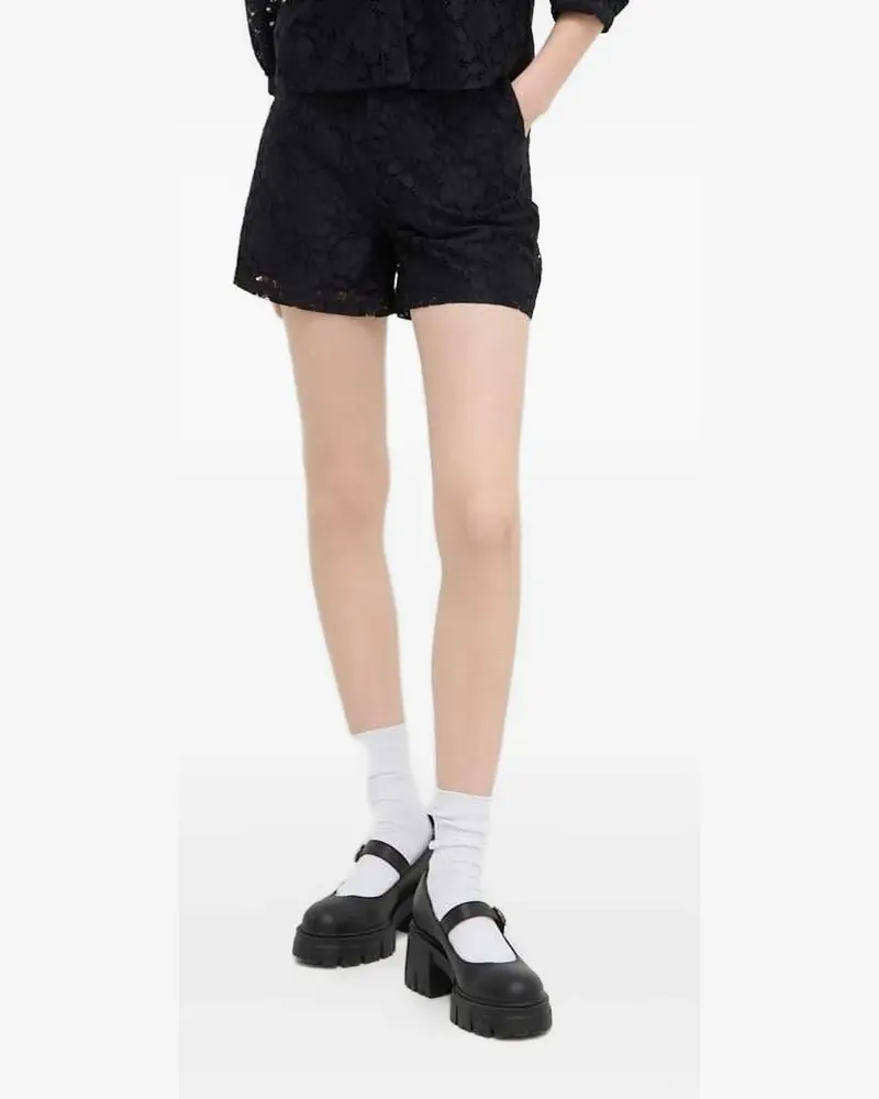 Desigual Shorts aus floraler Spitze - Schwarz Schwarz