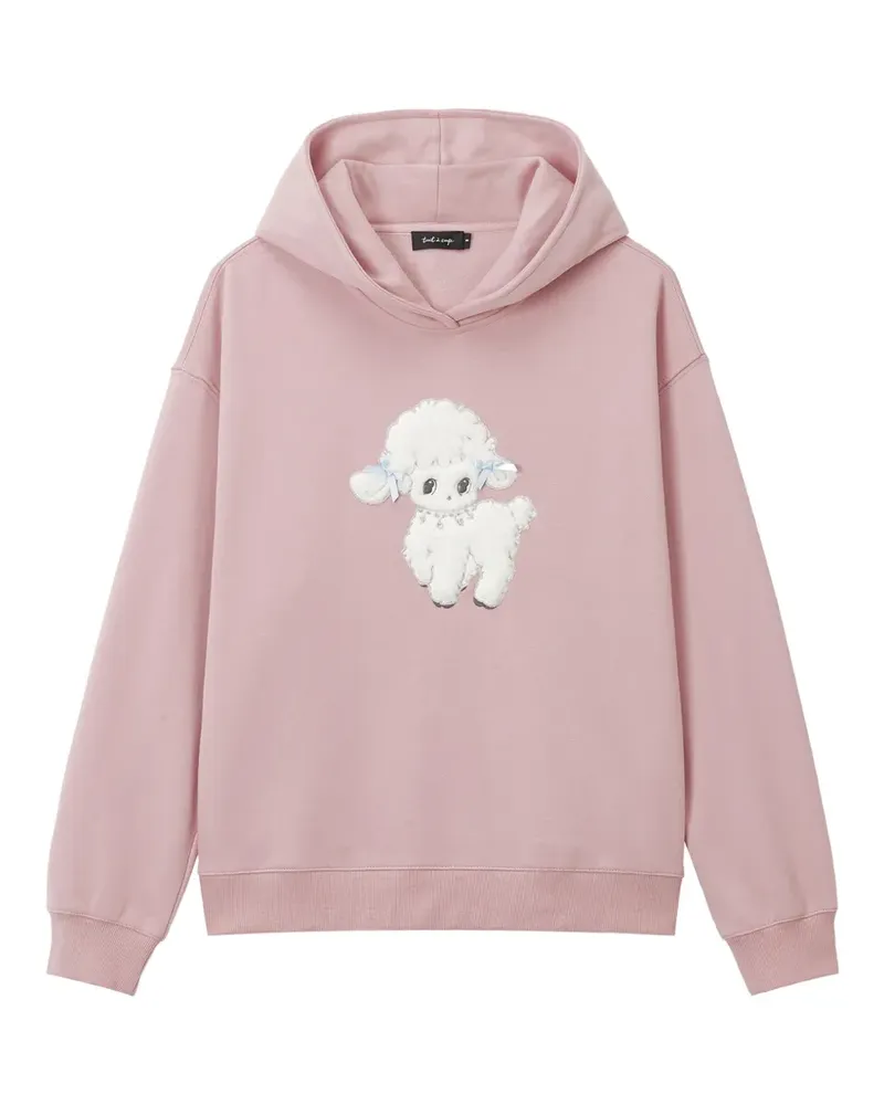 Tout a Coup Hoodie mit Pudel-Stickerei - Rosa Rosa