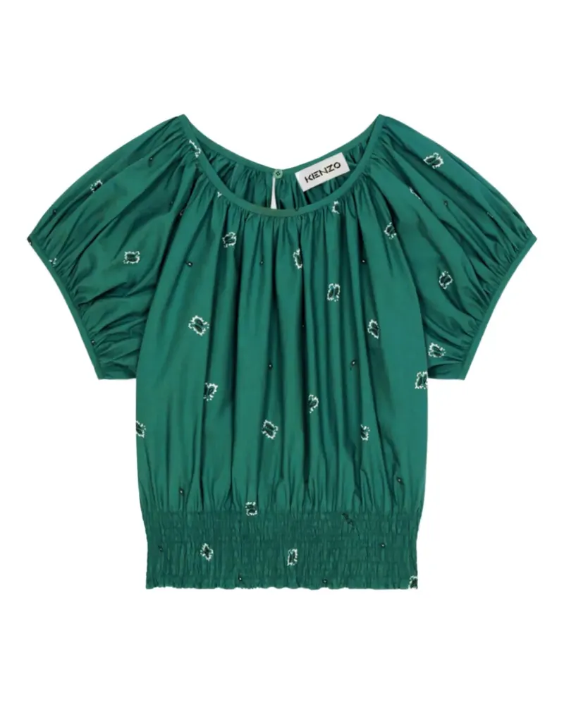 Kenzo paisley-print ruffled top - Grün Grün