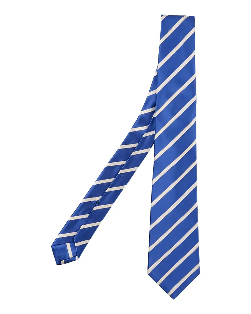 Kiton Krawatte mit diagonalen Streifen - Blau Blau