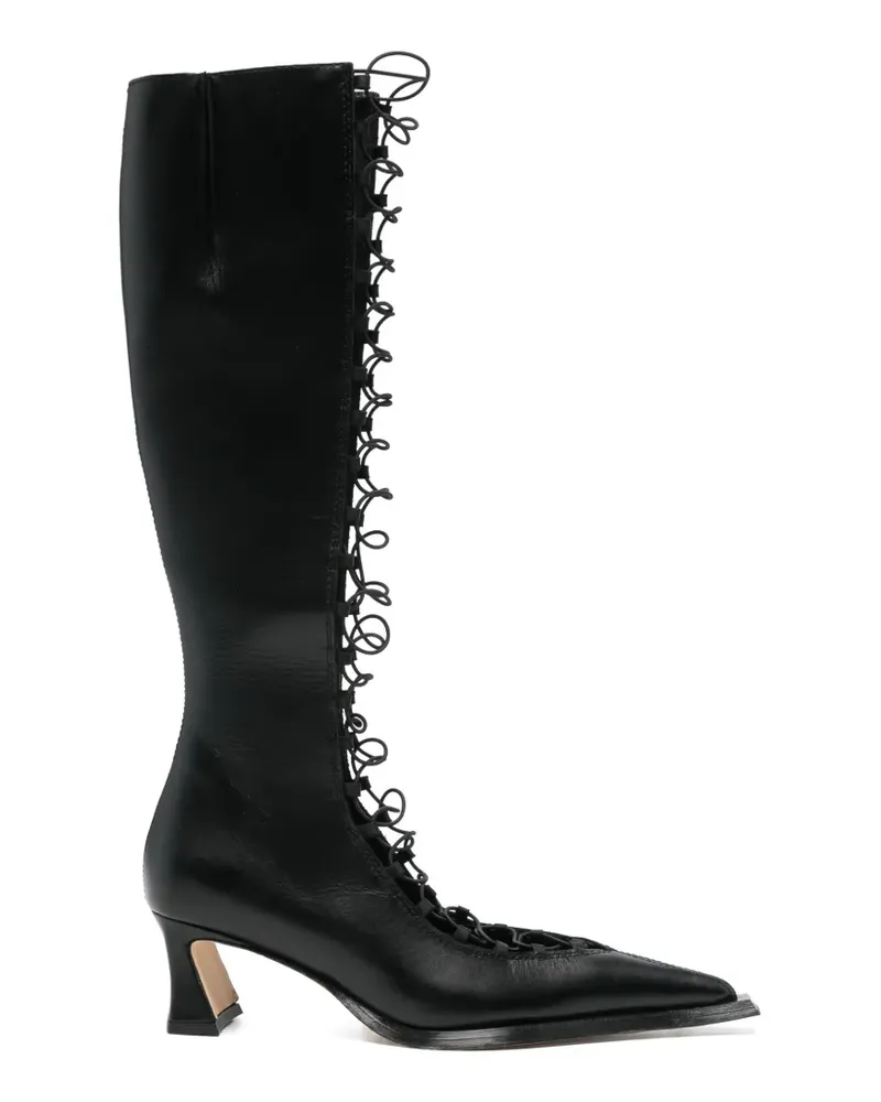 Miista Melinda Schnürstiefel mit spitzer Kappe - Schwarz Schwarz