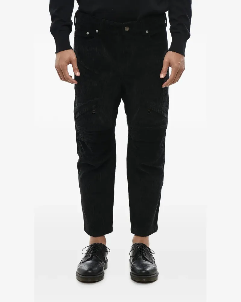 Neil Barrett ribbed-velour biker trousers - Schwarz Schwarz