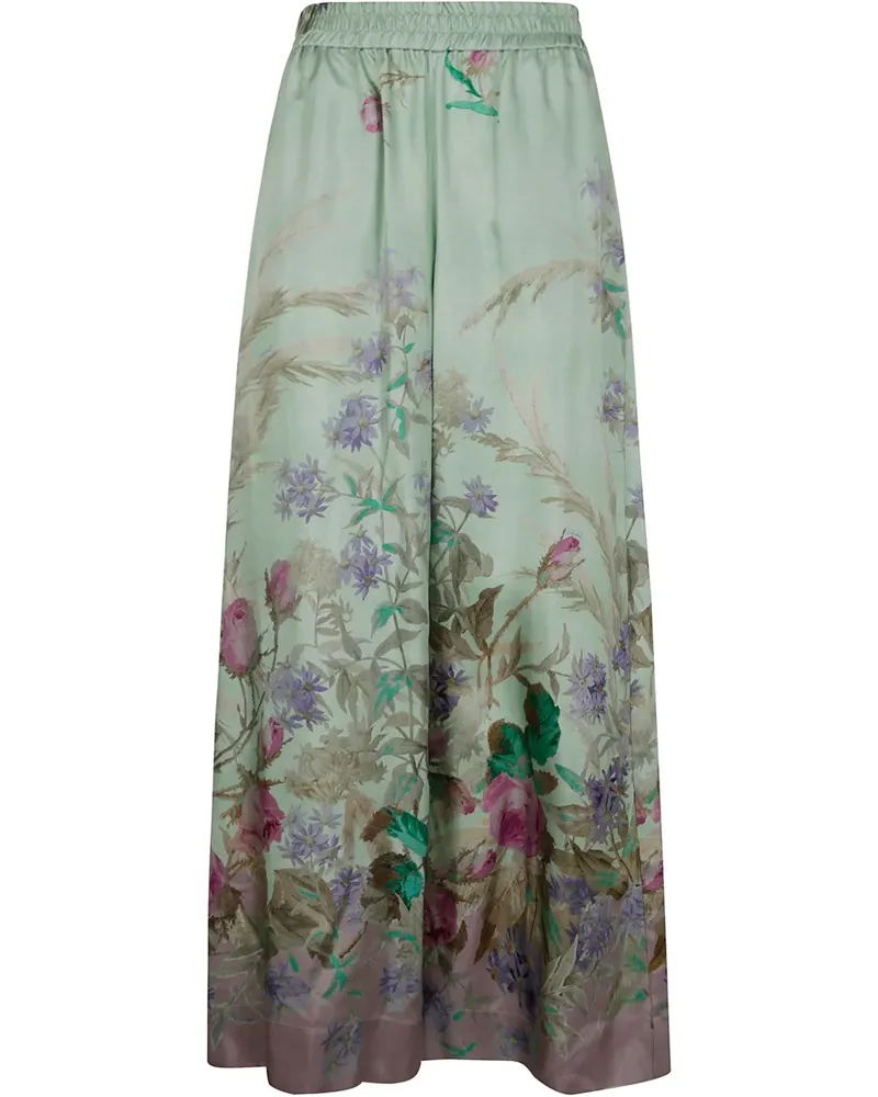 La DoubleJ Seidenhose mit Heath Placée-Print - Grün Grün