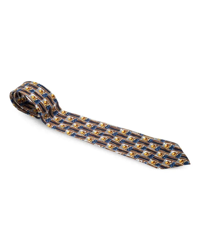 Dunhill Gemusterte Seidenkrawatte - Blau Blau