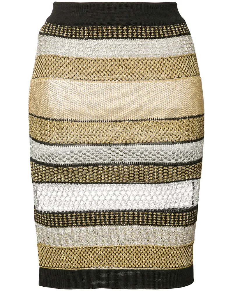 Balmain Gestreifter Rock - Schwarz Schwarz