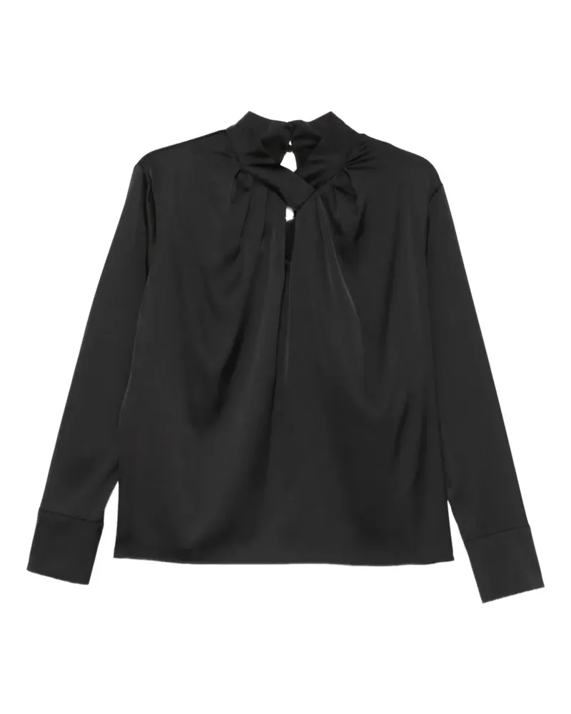 D.EXTERIOR pleated long-sleeve blouse - Schwarz Schwarz