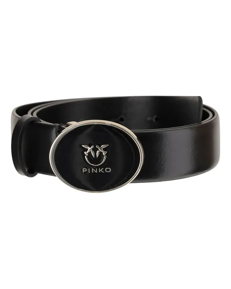 Pinko logo-plaque leather belt - Schwarz Schwarz