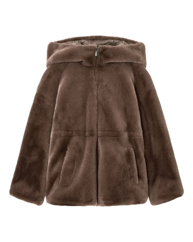Emporio Armani Kapuzenmantel aus Faux Fur - Braun Braun