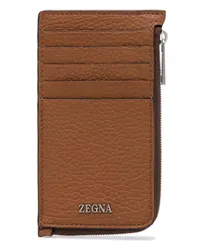 Ermenegildo Zegna Portemonnaie mit Logo-Schild Braun