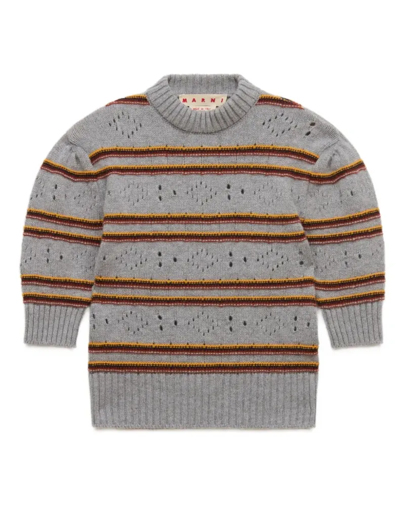 Marni grey cashmere jumper with openwork-knit - Grau Grau