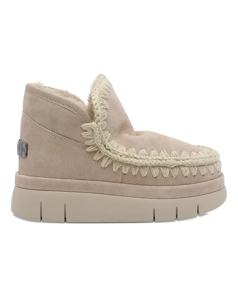 Mou Wildlederstiefel mit Logo - Nude Nude