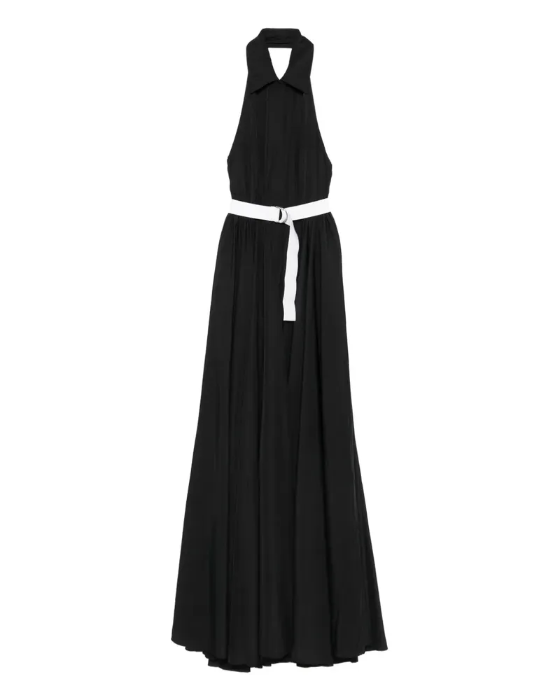 Norma Kamali belted maxi dress - Schwarz Schwarz