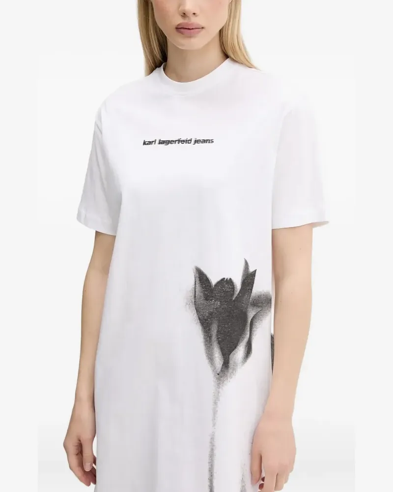 Karl Lagerfeld Minikleid mit Blumen-Print - Weiß Weiß
