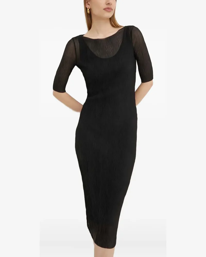 HUGO BOSS Semi-transparentes Evibini Kleid - Schwarz Schwarz
