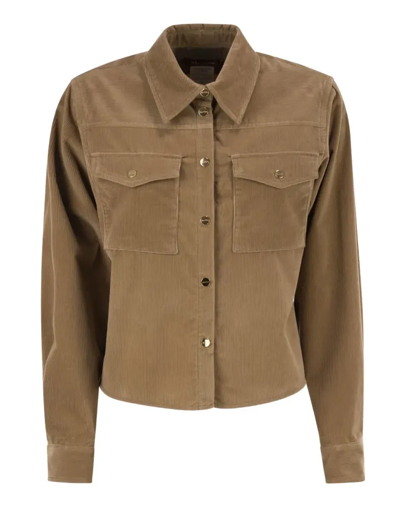 Max Mara corduroy chest-pocket jacket - Nude Nude