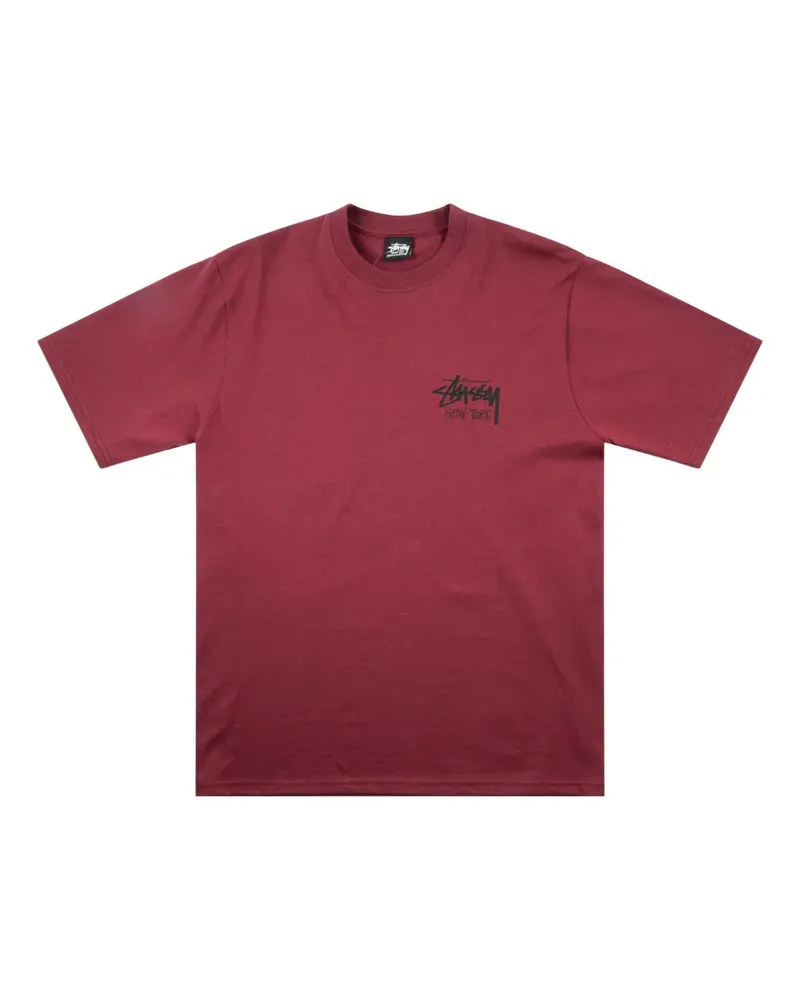 Stüssy T-Shirt mit New York-Print - Rot Rot