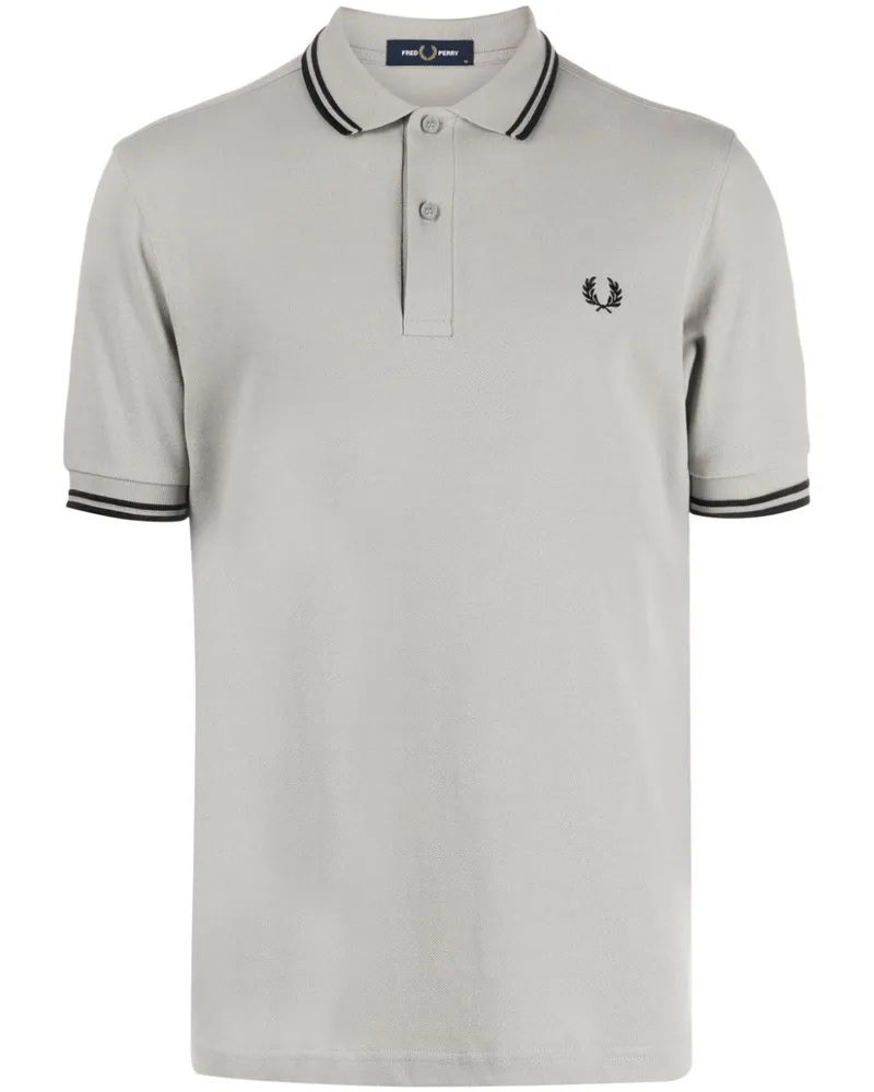 Fred Perry Gestreiftes T-Shirt mit Lorbeerkranz - Grau Grau